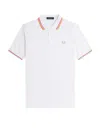 Fred Perry On Court Twin Tipped Recycled Polyester Polo Shirt In White