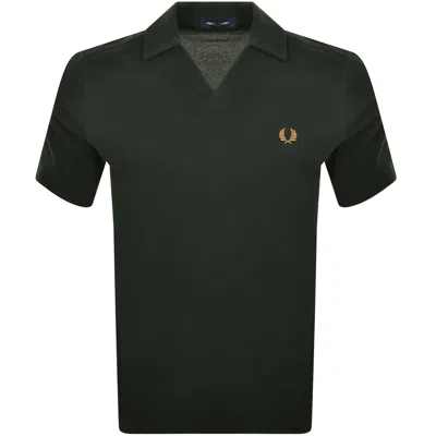 Fred Perry Open Collar Polo T Shirt Green
