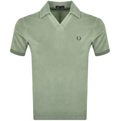 Fred Perry Open Collar T Shirt Green