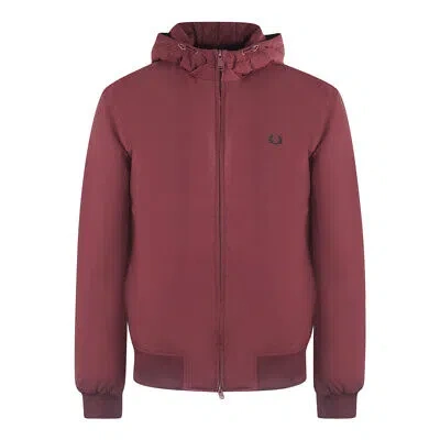 Pre-owned Fred Perry Oxblood Burgundy Hooded Brentham Jacket In Red