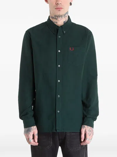 Fred Perry Oxford Shirt In Green