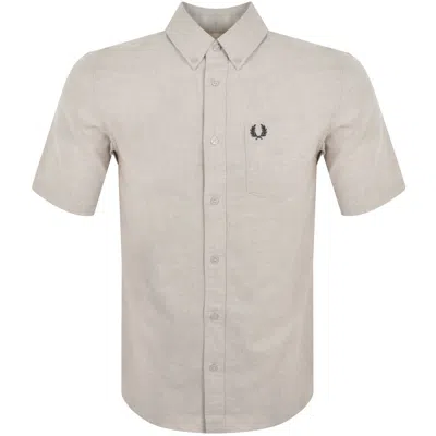 Fred Perry Oxford Short Sleeve Shirt Beige