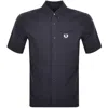 Fred Perry Oxford Short Sleeve Shirt Navy In Navy