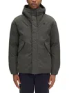 Fred Perry Padded Jacket With Hood And Drawstrings In Green