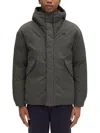Fred Perry Padded Jacket With Hood And Drawstrings In Green