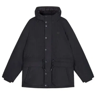 Pre-owned Fred Perry Padded Zip Through Black Jacket