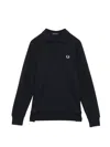 Fred Perry Panel Collared Sweatshirt In Black