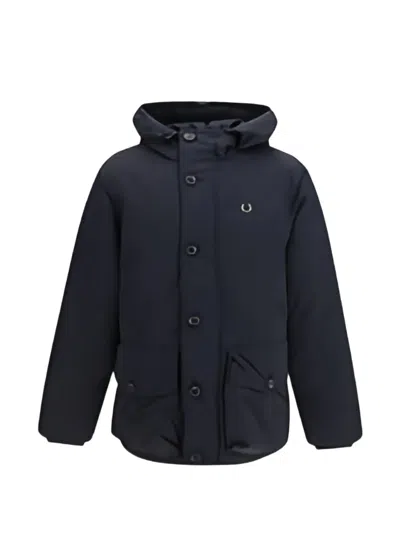 Fred Perry Patch-pocket Padded Jacket In Blue