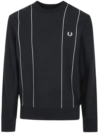 Fred Perry Pinstripe Sweatshirt Clothing In Navy