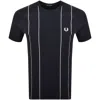 Fred Perry Pinstripe T Shirt Navy In Navy