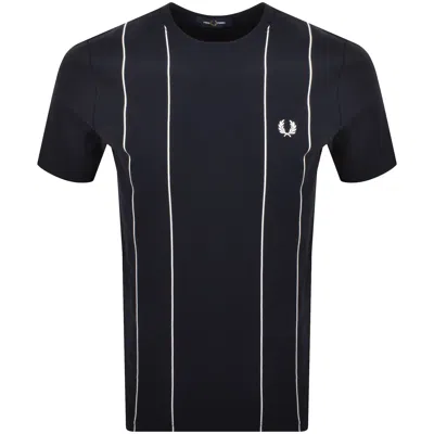 Fred Perry Pinstripe T Shirt Navy