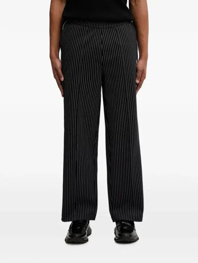 Fred Perry Pinstripe-print Track Pants In Black