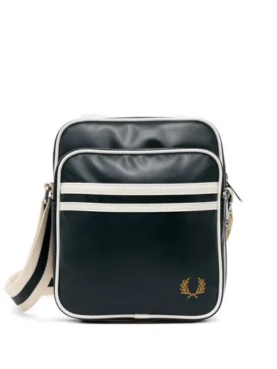 Fred Perry Piped Logo-print Crossbody Bag In Purple