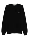 Fred Perry Pique Sweater With Logo In Black