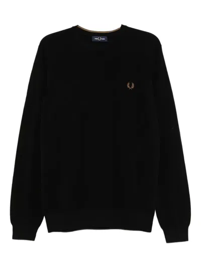 Fred Perry "" Pique Stitch Jumper Clothing In Black