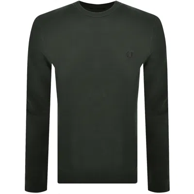 Fred Perry Pique Stitch Jumper Court Green