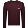 Fred Perry Pique Stitch Jumper Oxblood In Burgundy