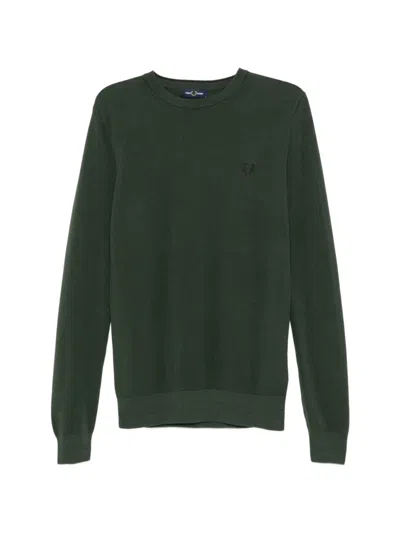 Fred Perry Piqué Stitch Sweater In Green