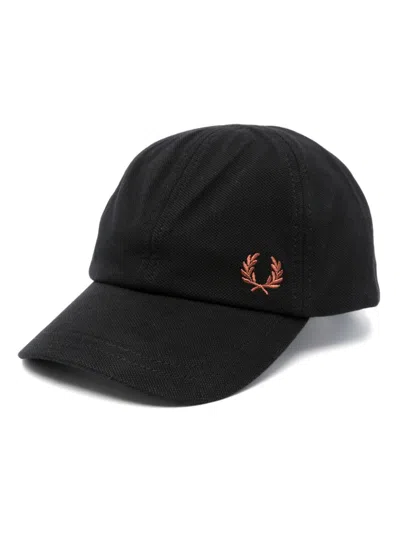 Fred Perry Piqué-weave Cap In Black