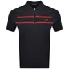Fred Perry Pique Zip Neck Polo T Shirt Navy In Blue