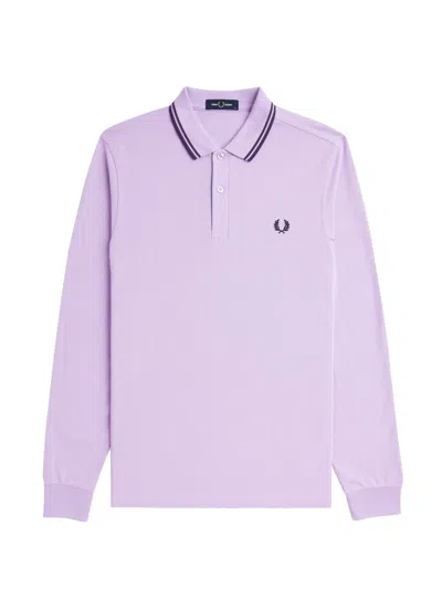 Fred Perry Piquet Cotton Polo Shirt With Logo In Purple