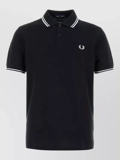 Fred Perry Piquet Polo Shirt Short Sleeves Collar In Blue