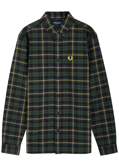 Fred Perry Plaid-print Cotton Shirt In Navy