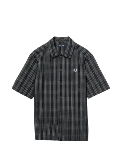 Fred Perry Check-print Short-sleeve Shirt In Transparent