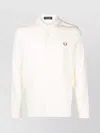 Fred Perry Beige Honeycomb Long-sleeve Polo In White