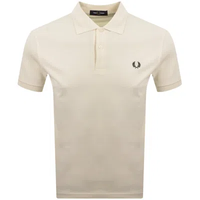 Fred Perry Plain Polo T Shirt Cream
