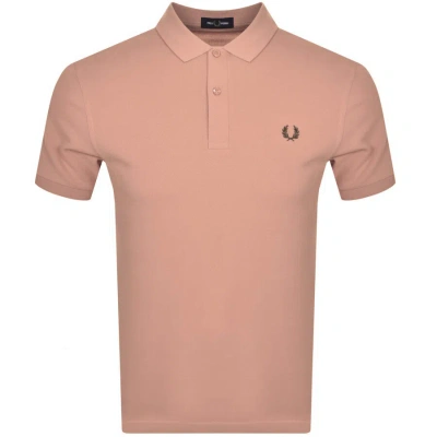 Fred Perry Plain Polo T Shirt Rust In Pink