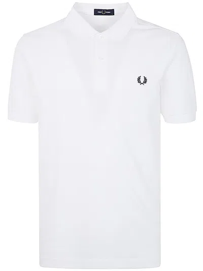 Fred Perry Pikee-poloshirt Mit Logo-stickerei In White