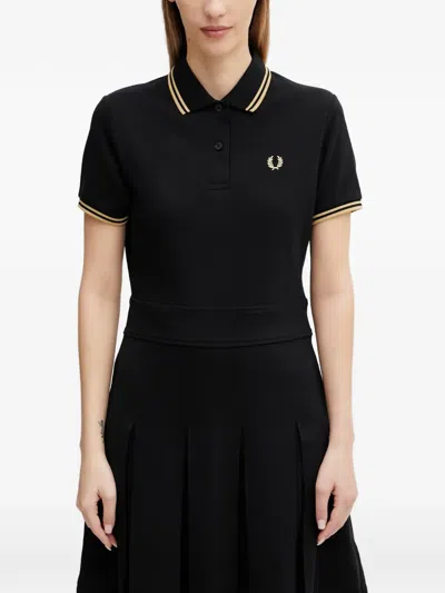 Fred Perry Pleated Twin-tipped Mini Dress In Black