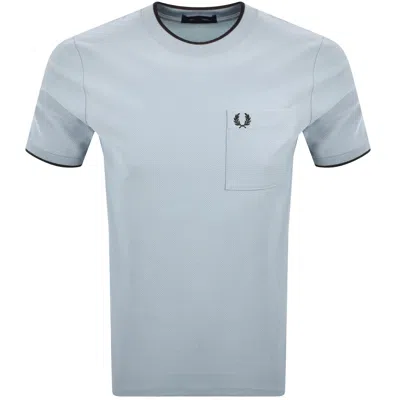 Fred Perry Pocket Detail Pique T Shirt Blue