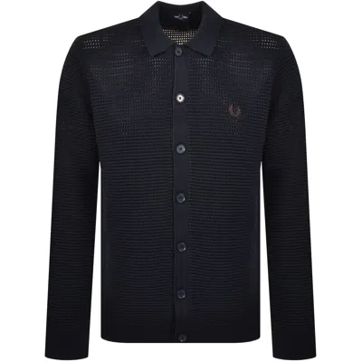 Fred Perry Pointelle Cardigan Navy