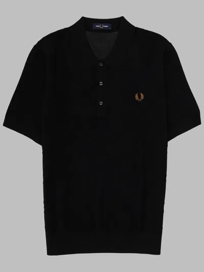 Fred Perry Polo In Maglia Con Logo In Black