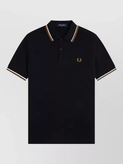 Fred Perry Polo Shirt Contrast Trim Short Sleeves In Black