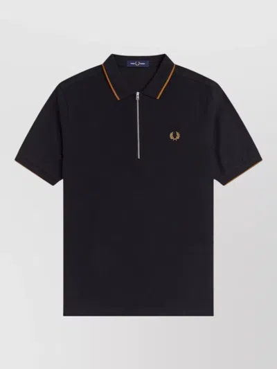 Fred Perry Polo Shirt Contrast Trim Short Sleeves In Black