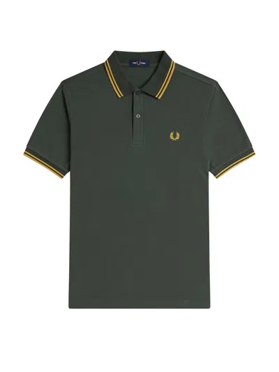 Fred Perry Polo Shirt In Crt Grn/hnycmb