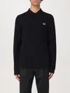 Fred Perry The Polo Collar Long Sleeve Shirt In Schwarz 1