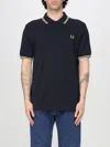 Fred Perry Polo Shirt With Contrast Trim And Collar In Ecru
