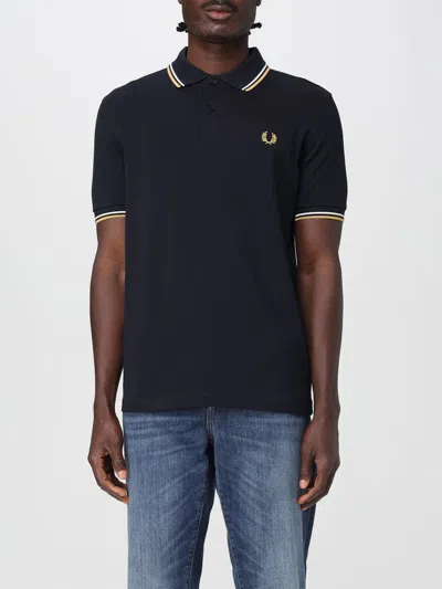 Fred Perry Polo Shirt  Men Color Ocean In Black