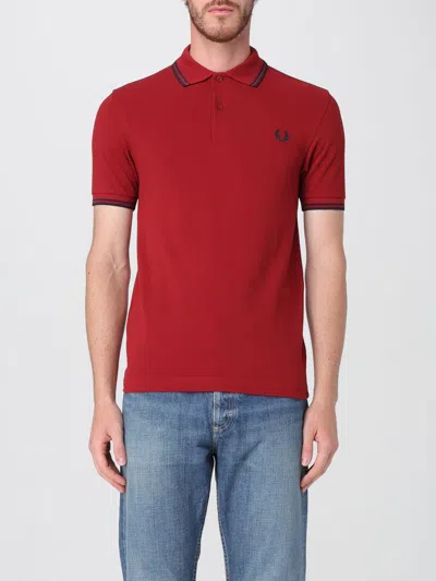 Fred Perry Polo Shirt  Men Color Red