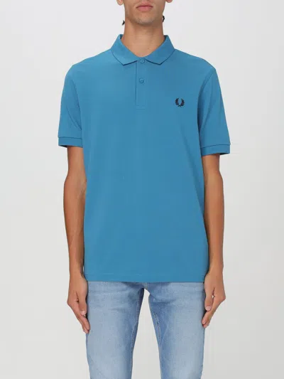 Fred Perry Polo Shirt  Men Color Teal In Teal