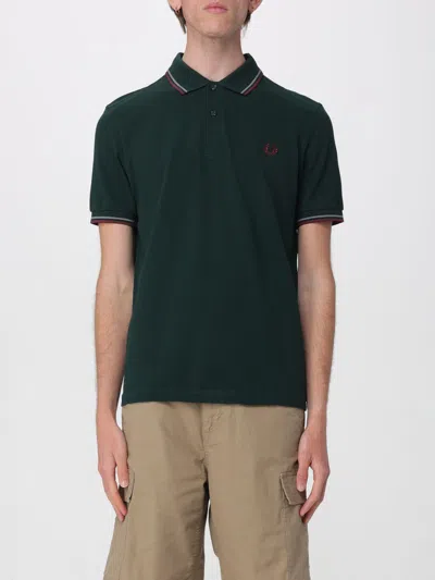 Fred Perry Cotton Polo Shirt With Logo  In Black