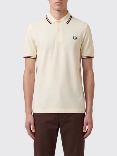Fred Perry Polo Shirt Men Color Ecru In Neutral