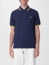 Fred Perry Cotton Polo Shirt With Logo  In Blue