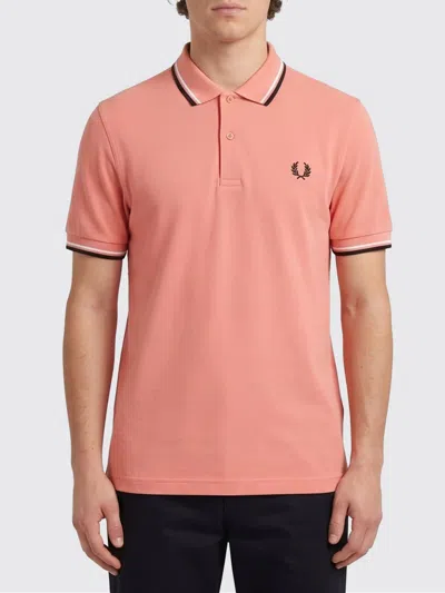 Fred Perry Cotton Polo Shirt With Logo In Pink