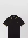 Fred Perry Polo Shirt With Contrast Trim And Collar In Black