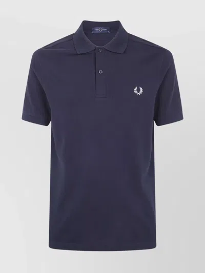 Fred Perry Polo Shirt With Short Sleeves And Collar In Blue